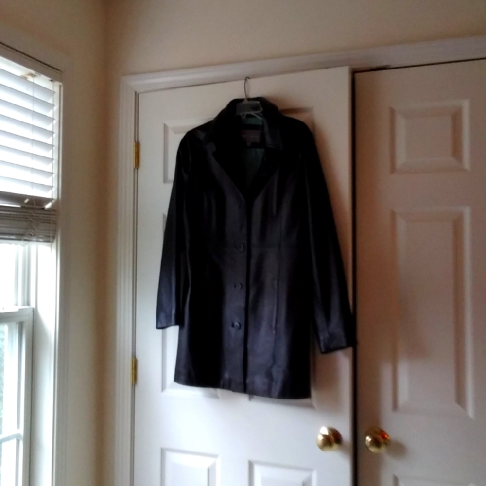 Black leather jacket